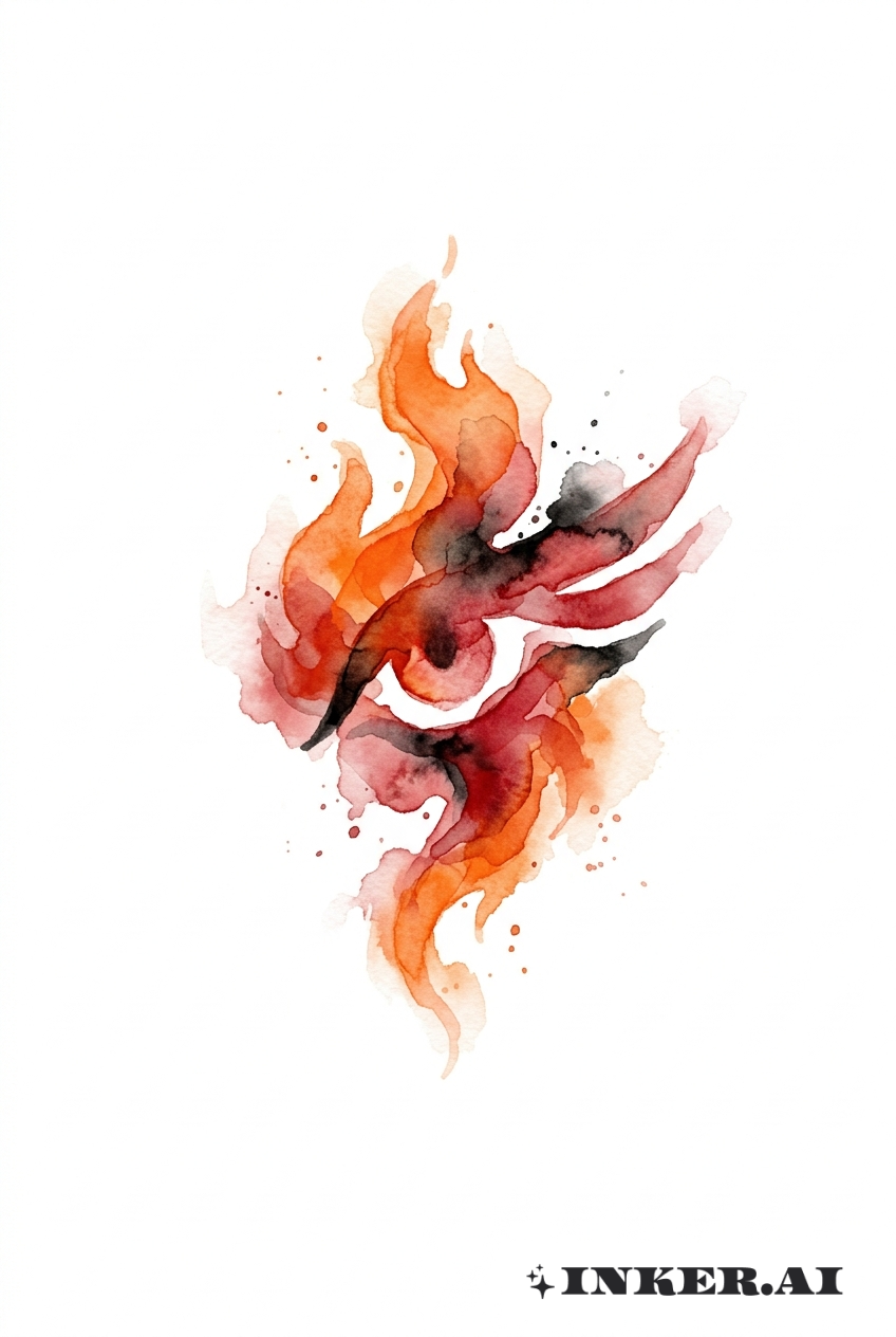 Abstraktes Wasserfarben Geass-Flamme