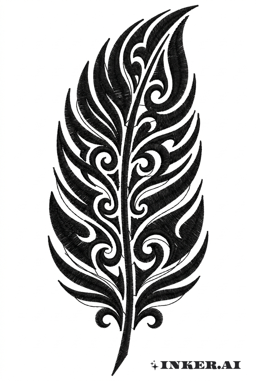 Gestickte Feder Tribal