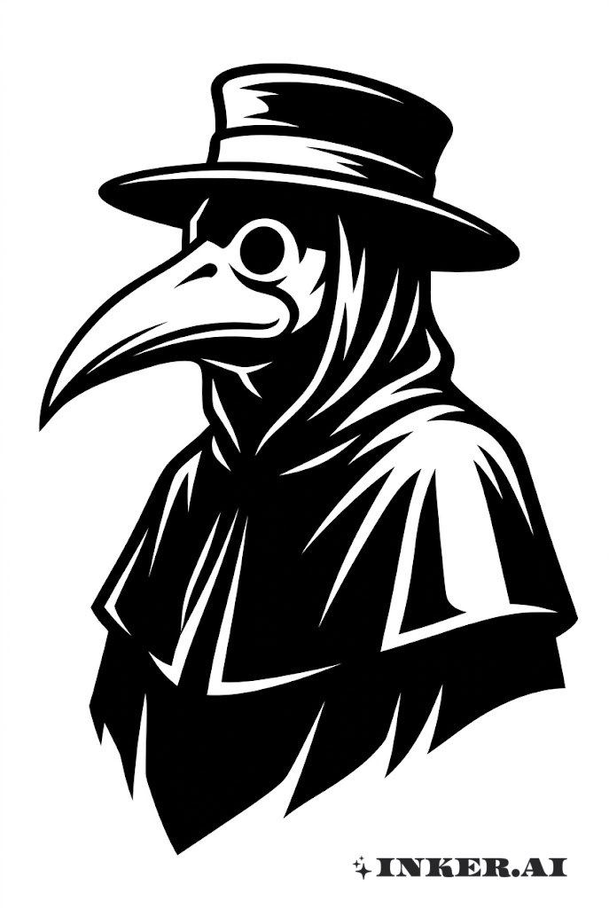 瘟疫醫生面具剪影