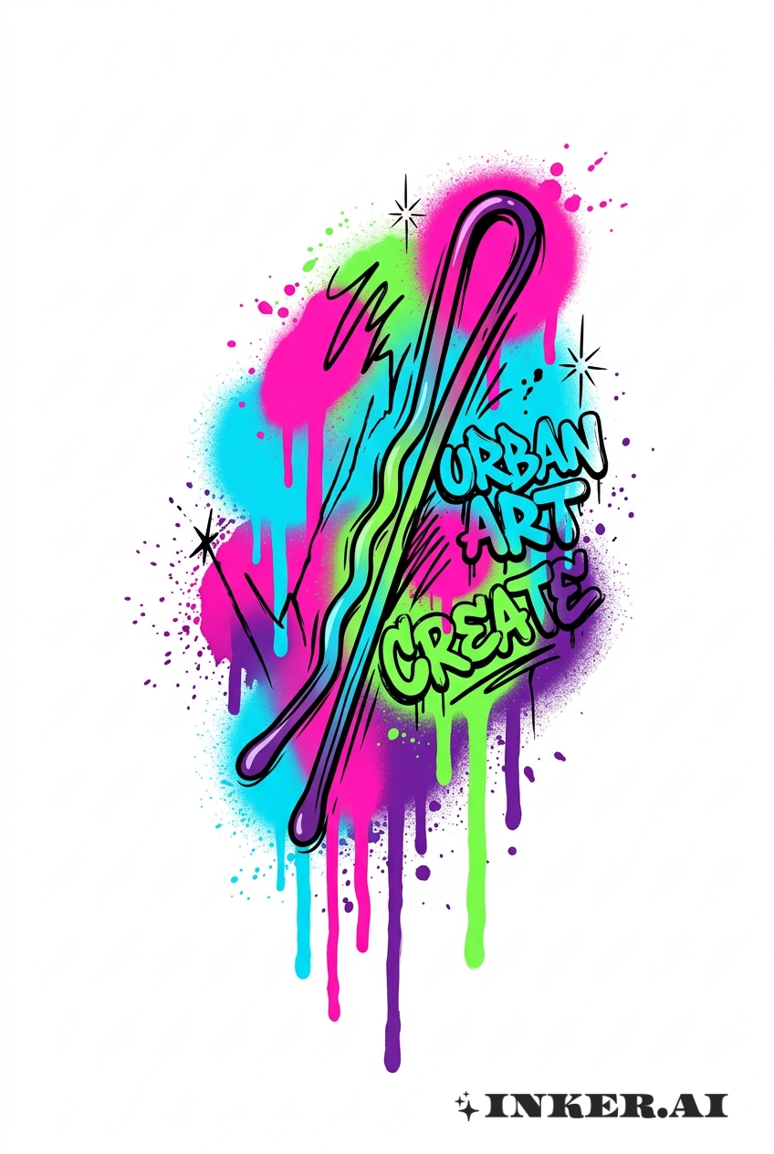 Colorful Bobby Pin Graffiti