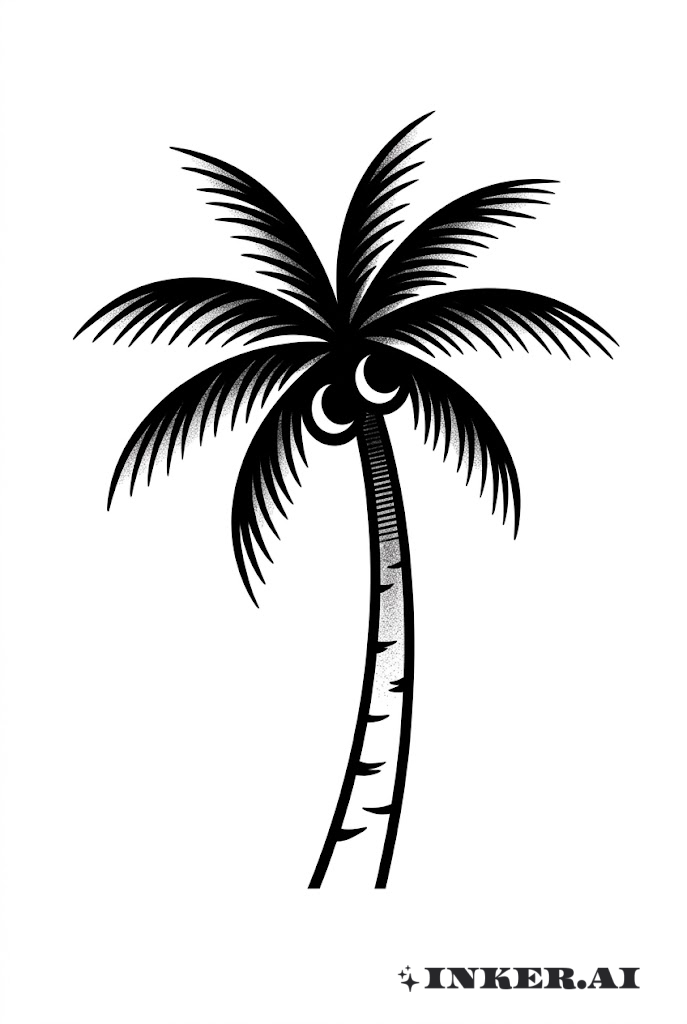 Hình bóng cây cọ đen xám