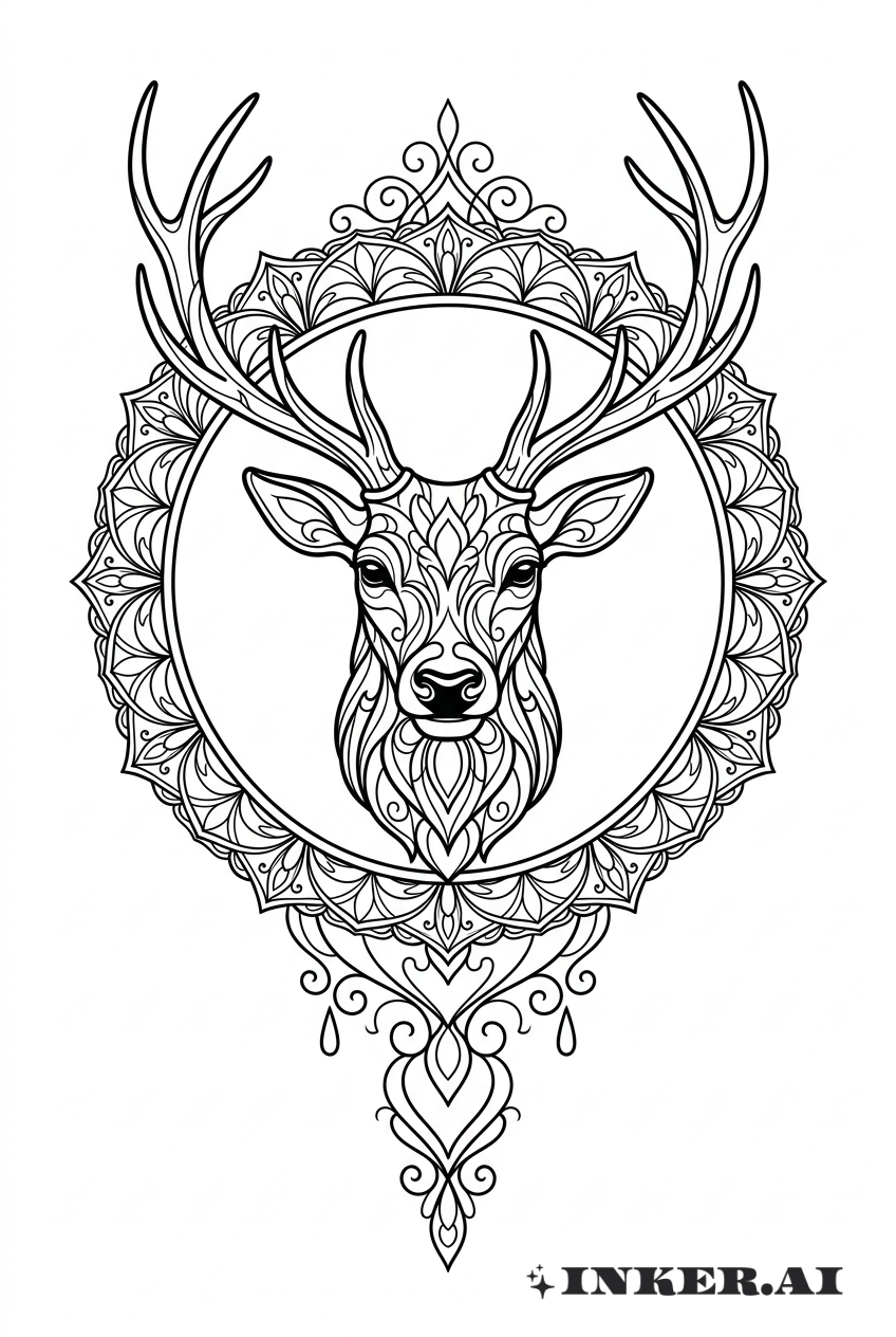 Sacred Buck Mandala Frame