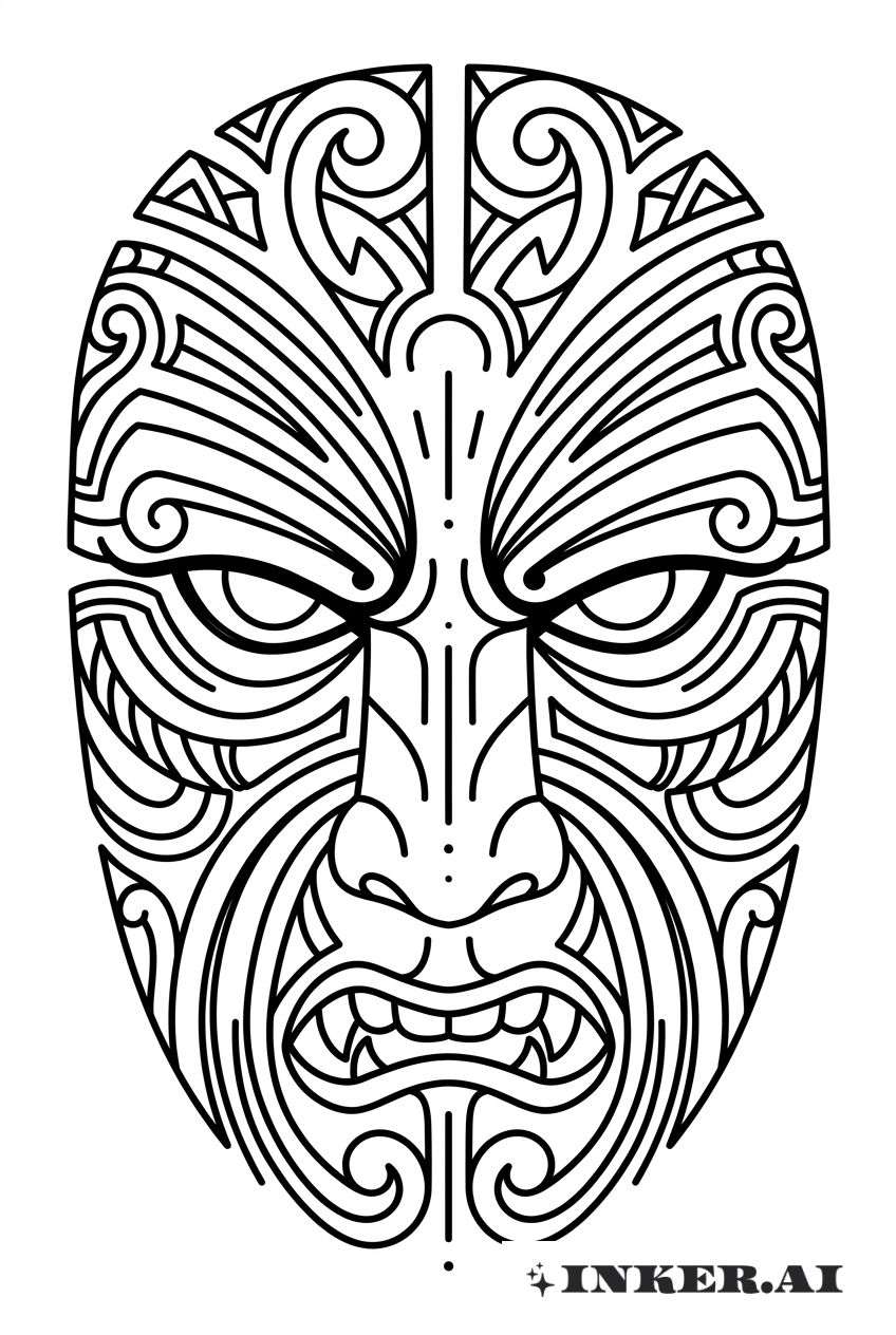Masque Guerrier Maori Ornamental