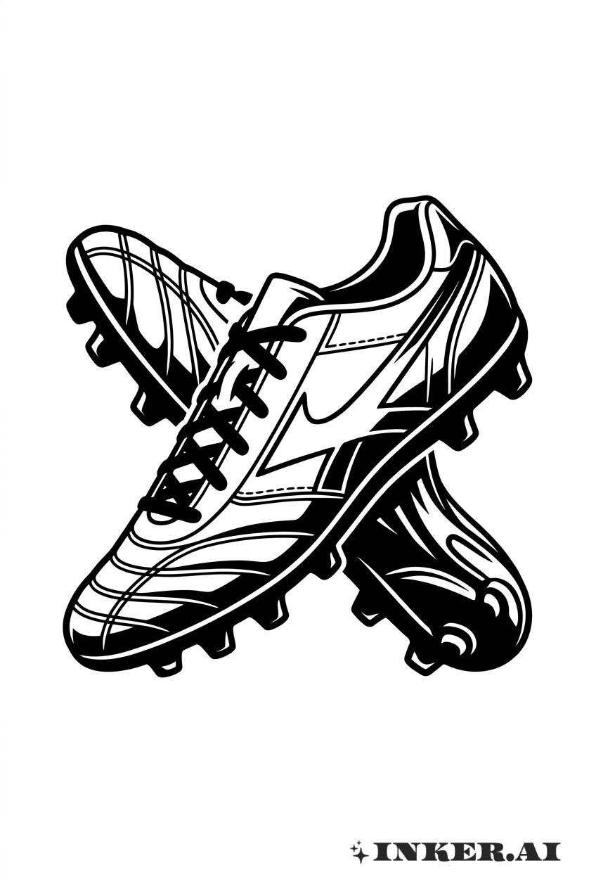 黑工足球鞋交叉