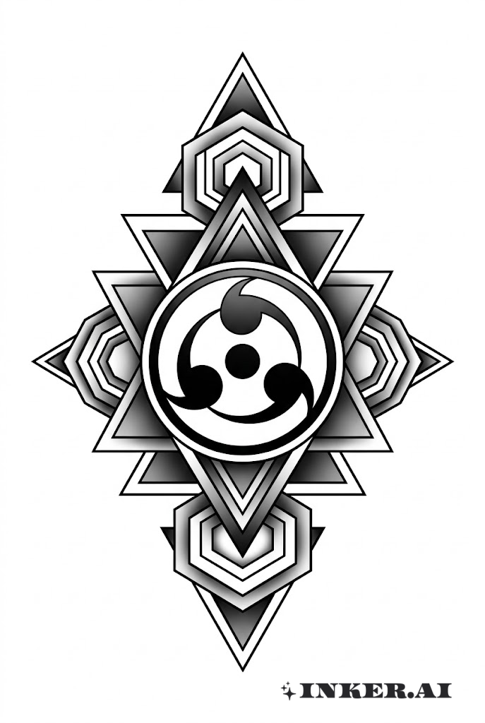 佐助诅咒印的分形几何纹身