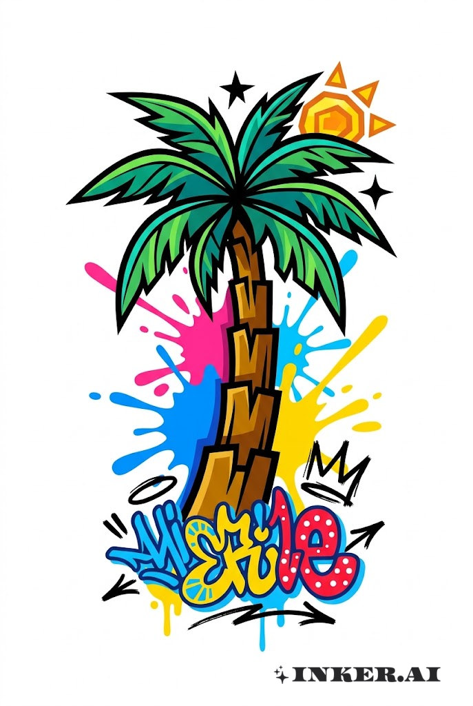 그래피티 스타일 팜 장면