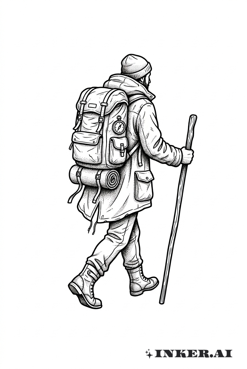 Vagabundo Caminhando com Traços