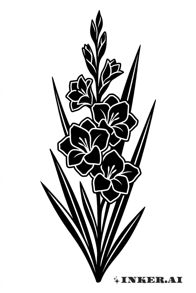 글라디올러스 줄기 실루엣