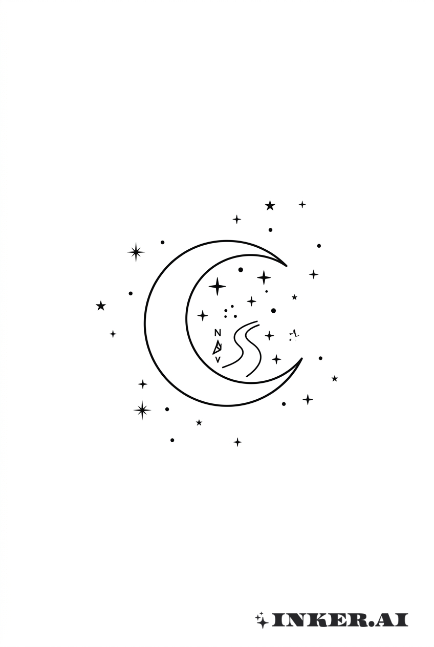 Vagabond Minimalista Lua Crescente