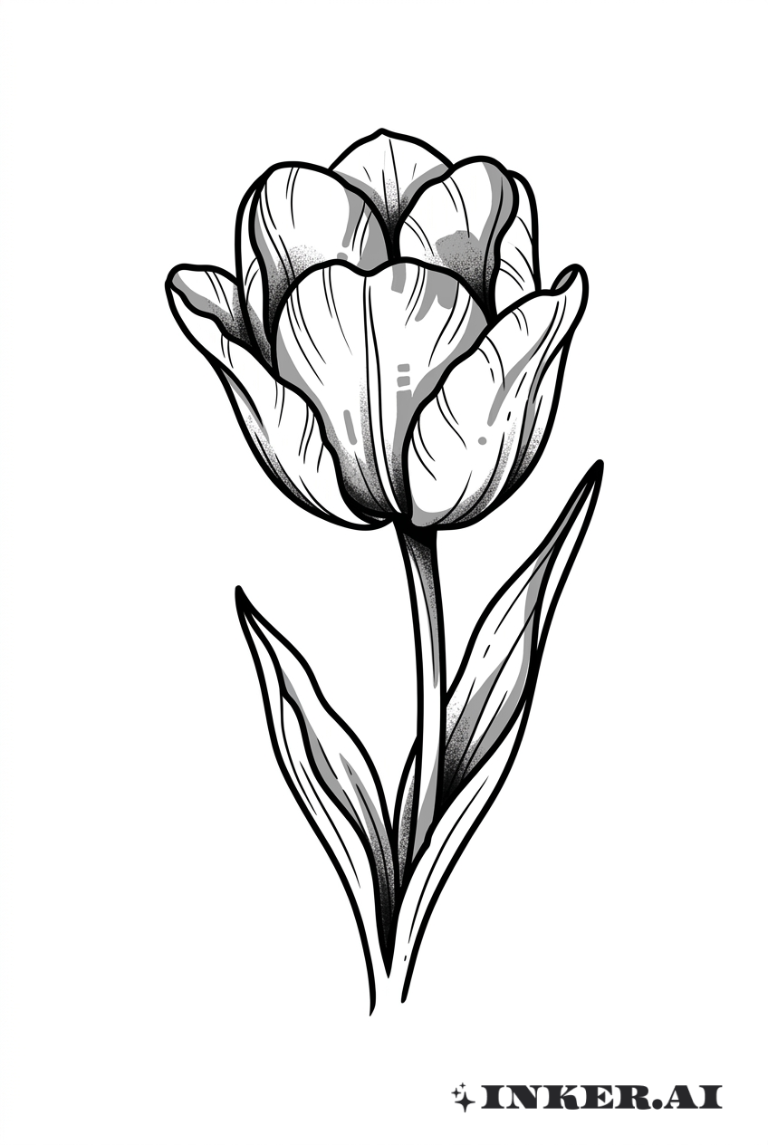 Éclosion de Tulipe Noire et Grise