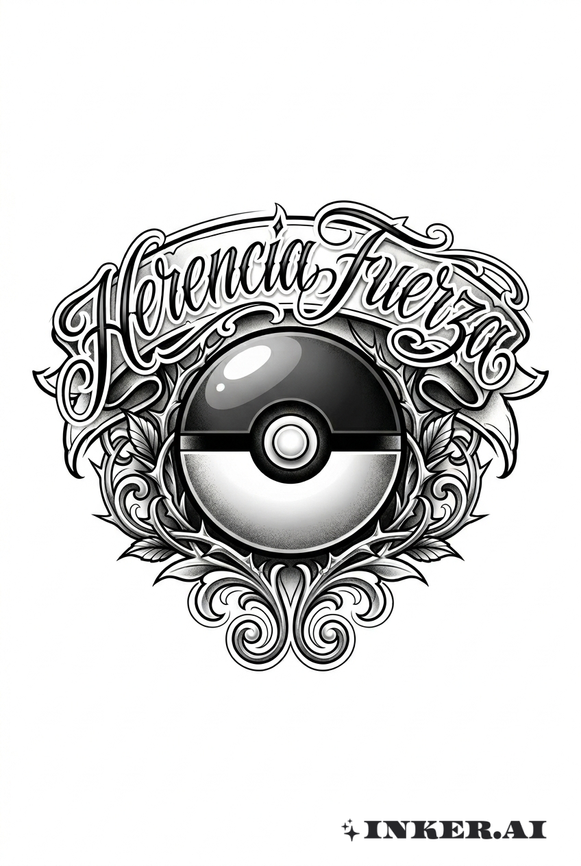 Pokeball Chicano avec Bannière Script