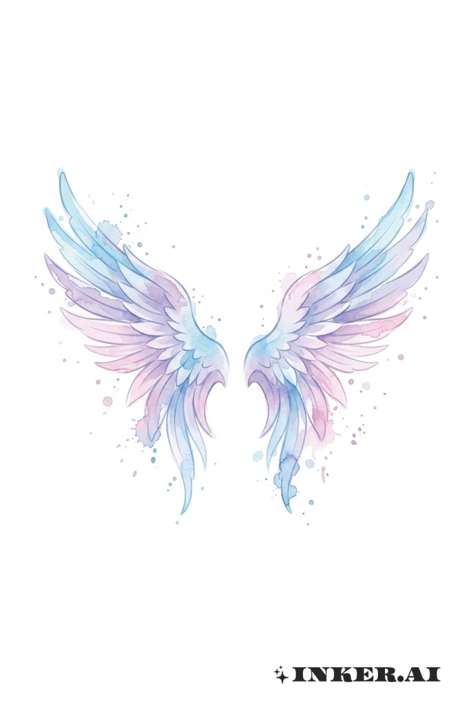 Cánh Thiên Thần May Mắn Màu Nước