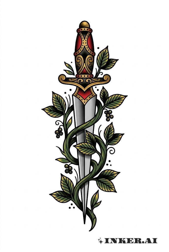 빈티지 덩굴 단검