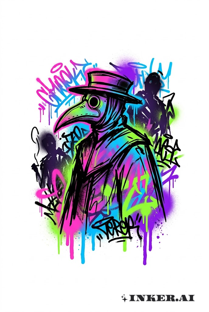 Plague Doctor Graffiti Night