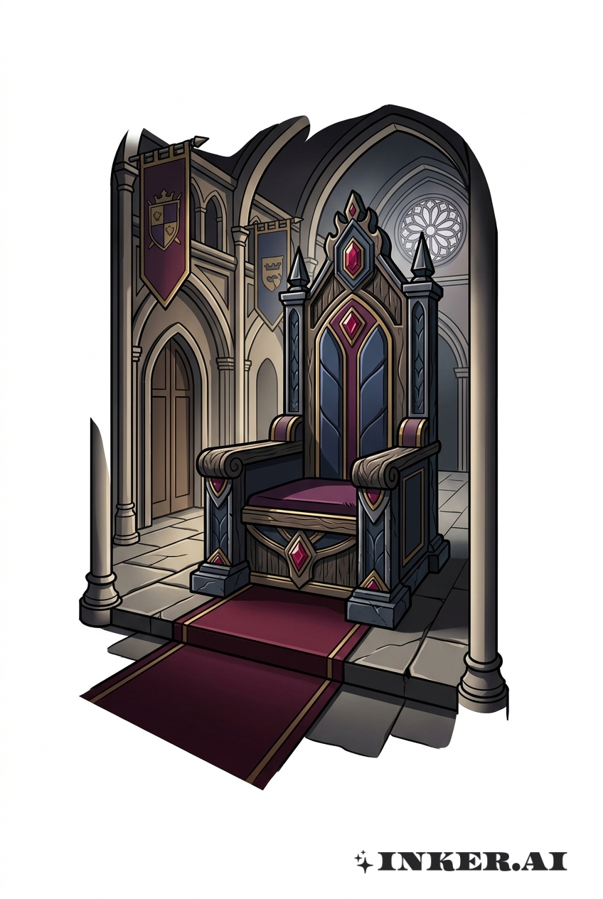 3D-Effekt Königreich Thronsaal