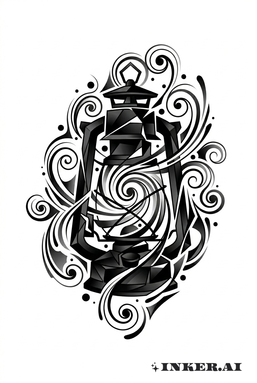 黑灯笼抽象螺旋