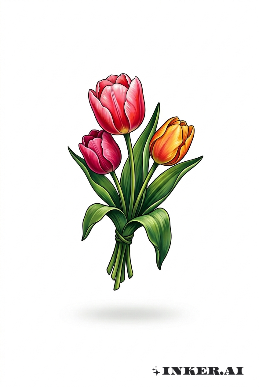Bouquet de Tulipes en 3D Flottant