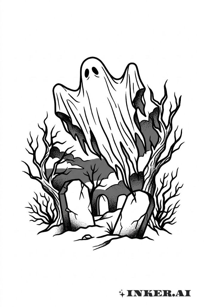 Fantasma Embrujado en el Cementerio