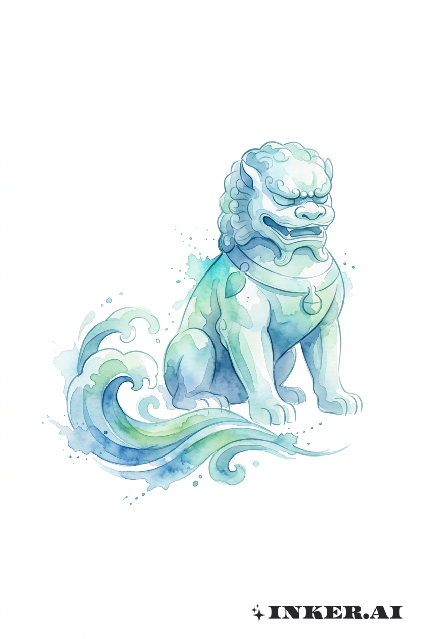 Gelassener Wasser-Foo-Hund