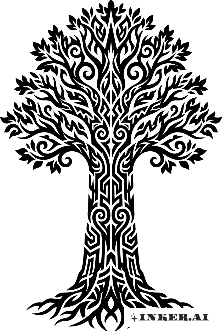 昇るセコイアの木のトーテム