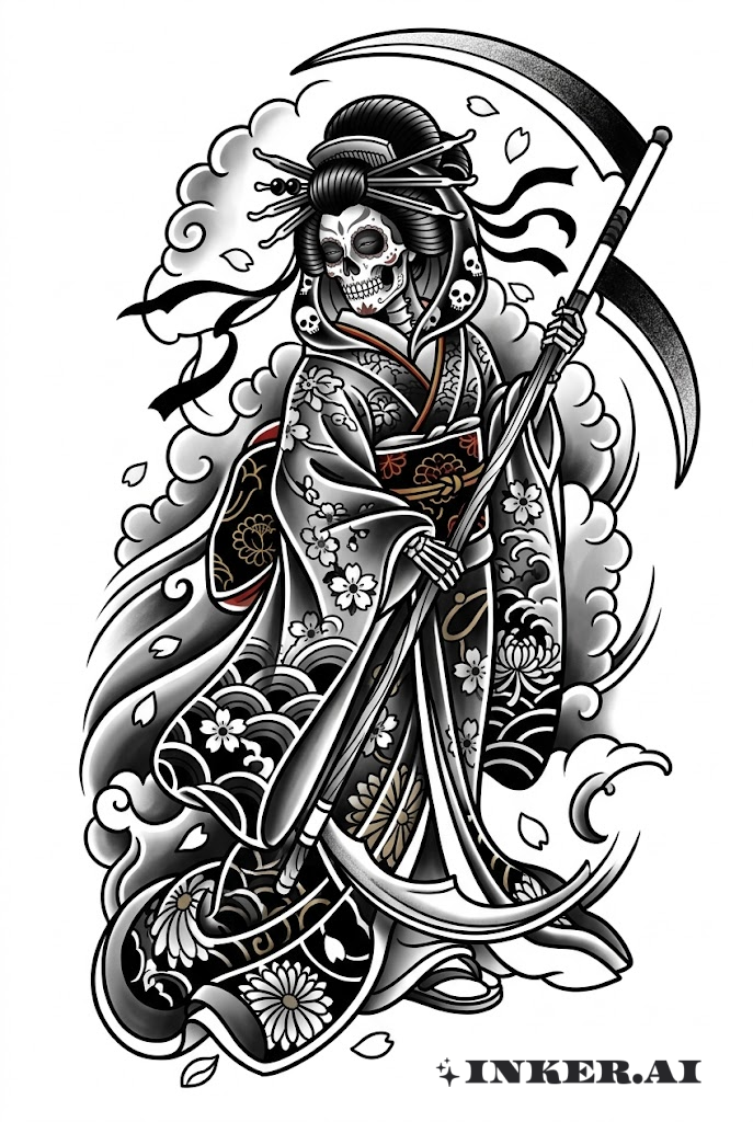 Santa Muerte Geisha Elegía