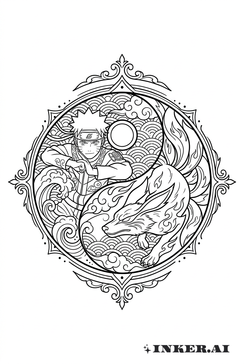 Naruto e Kurama Yin-Yang