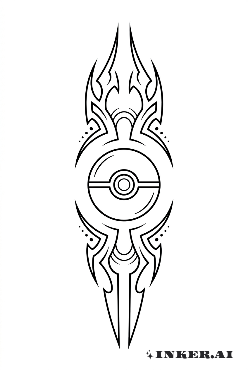Pokeball tribal ornemental
