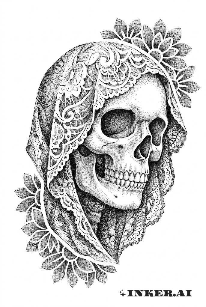 圣死点绘头骨面纱