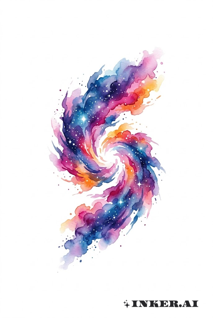Galaxy Watercolor Celestial Burst