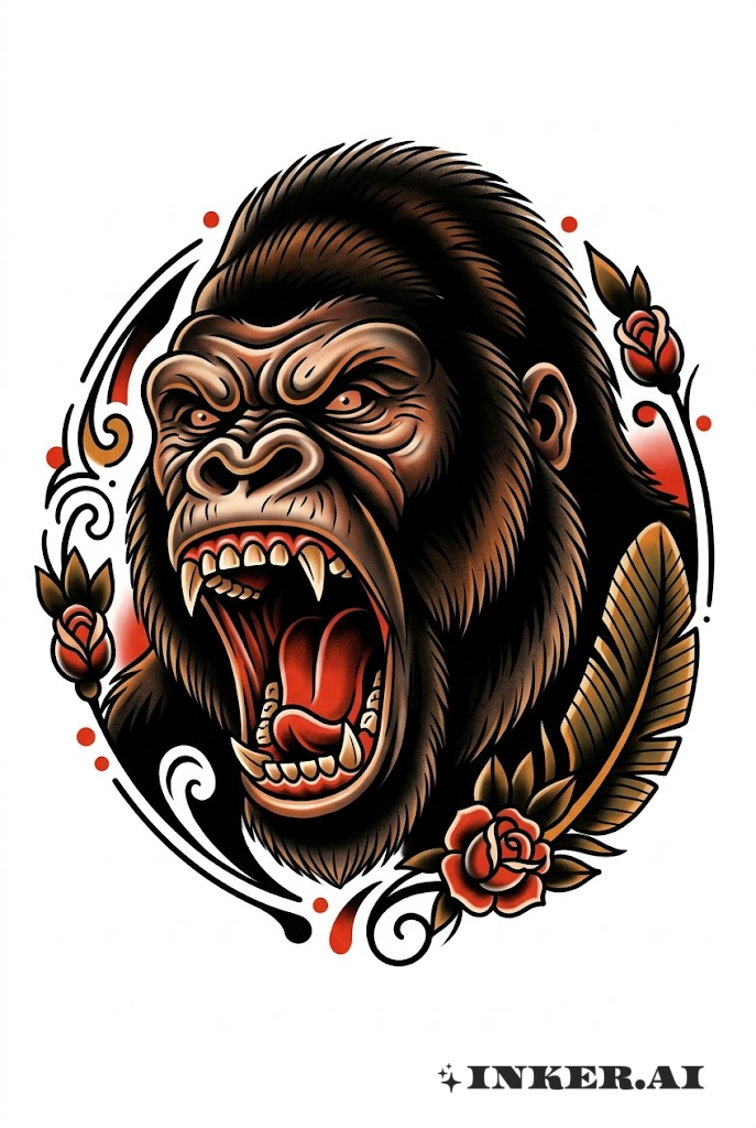 Wütendes Gorilla-Brüllen