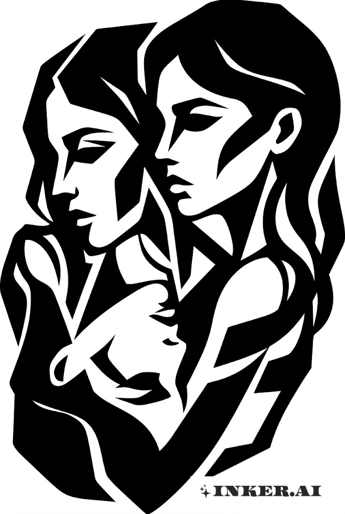 雙子座交融黑作刺青