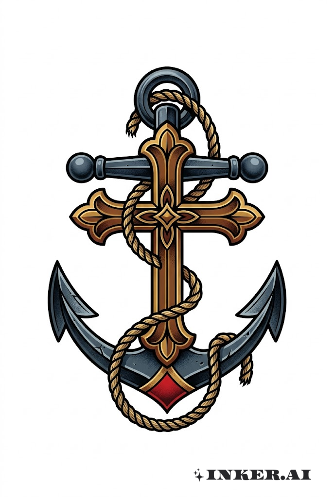 믿음 십자가 닻 디자인