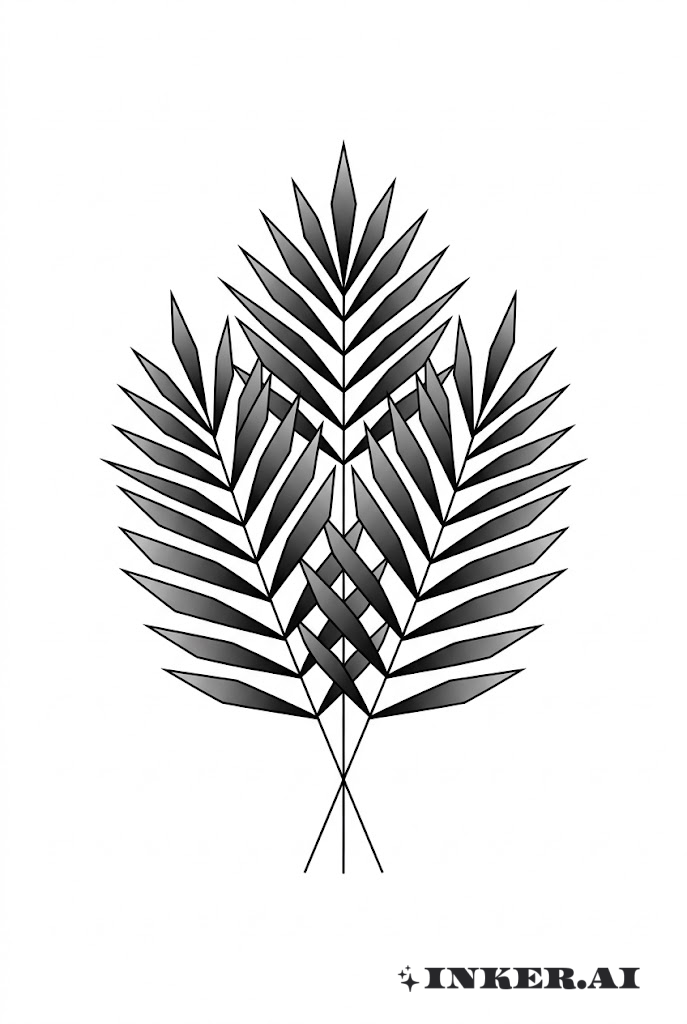 Patrón de Frondas de Palma Poligonales