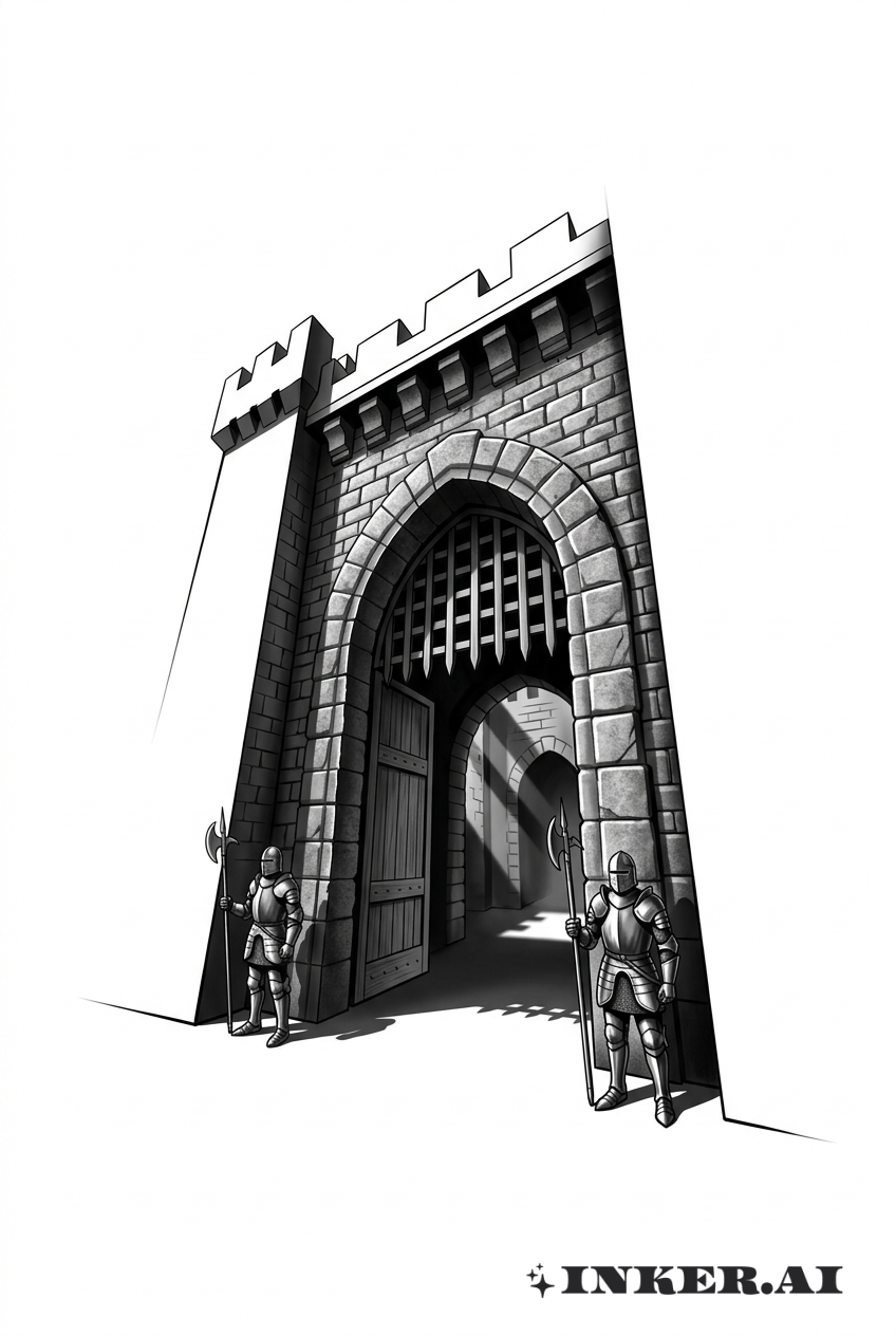 Hiệu Ứng 3D Lối Vào Lâu Đài Vương Quốc