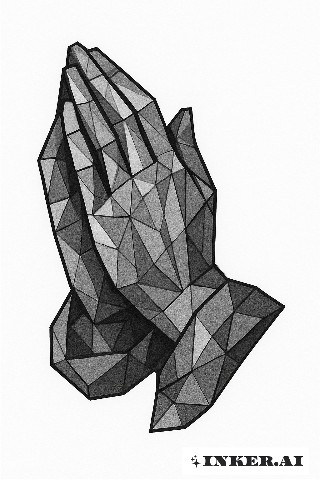 Low-Poly Abstract Praying Hands