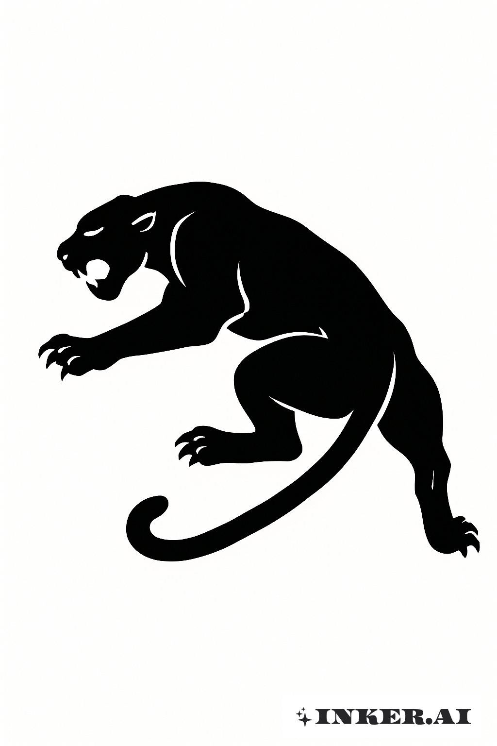 Solid Black Panther Silhouette