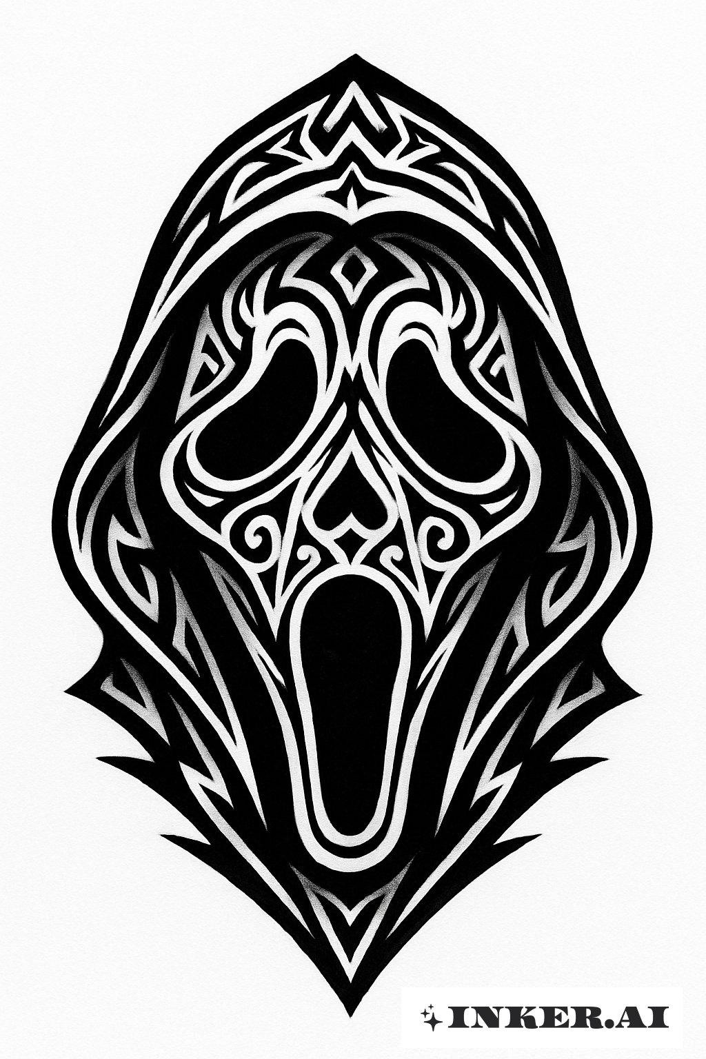 Tribal Patterned Ghost Face Mask