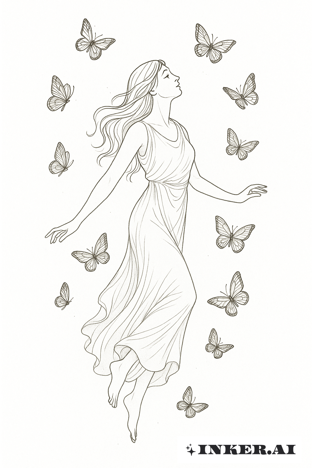 The Delicate Ascent Of Persephone With Butterflies