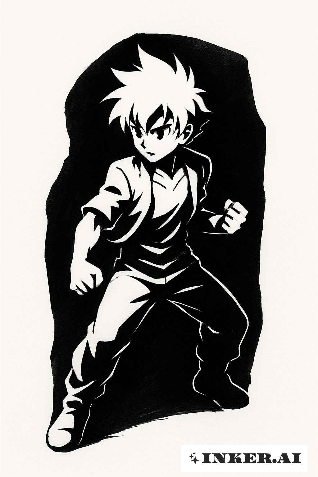 캐릭터 실루엣 네거티브 스페이스 블랙아웃