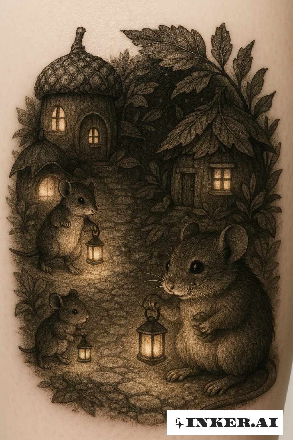 Mouse Town by Lantern Light