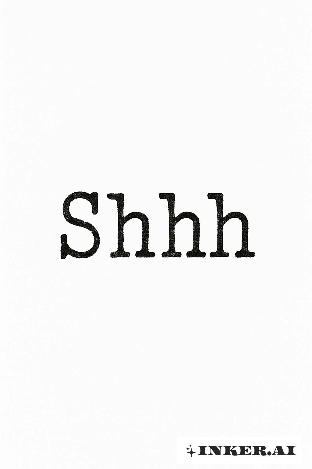La Palabra Única Shhh en Fuente de Máquina de Escribir