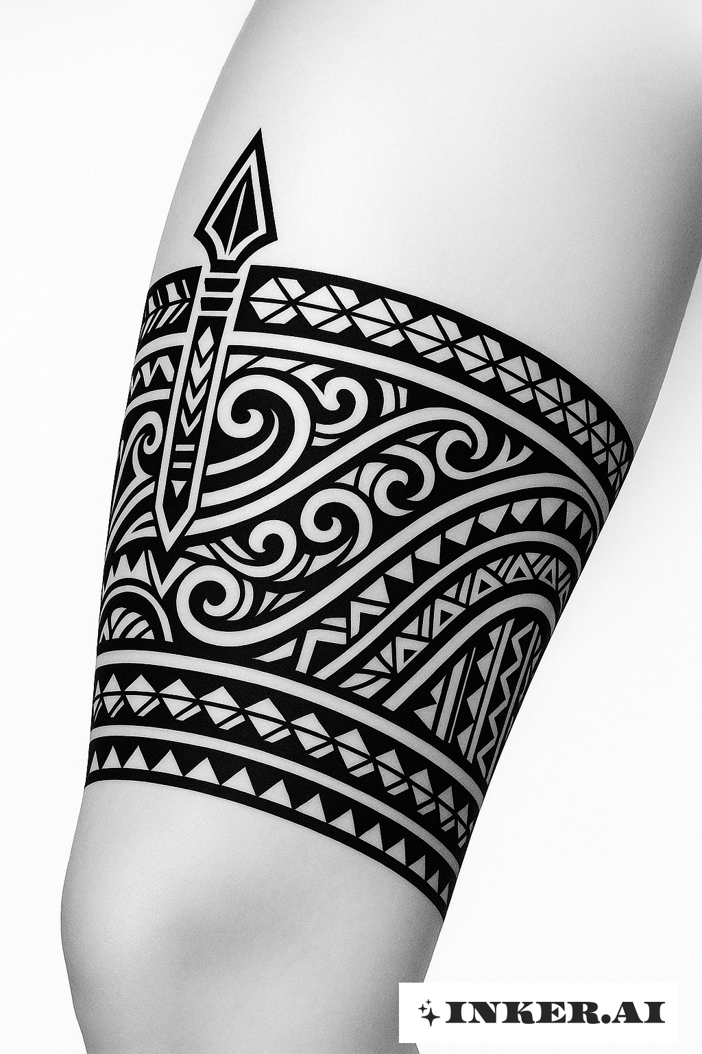 Padrões de Lança Polinésia na Coxa