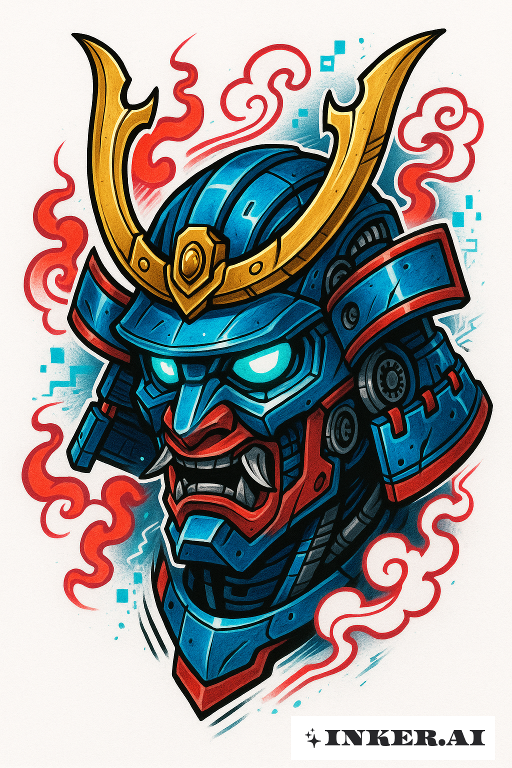 A New School Mecha Samurai Helmet