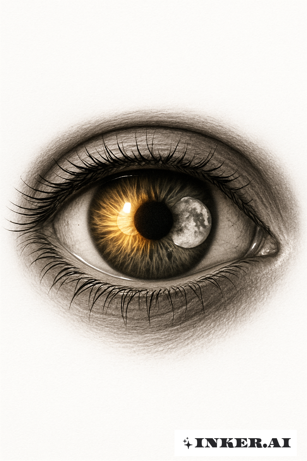 太陽と月を映す目