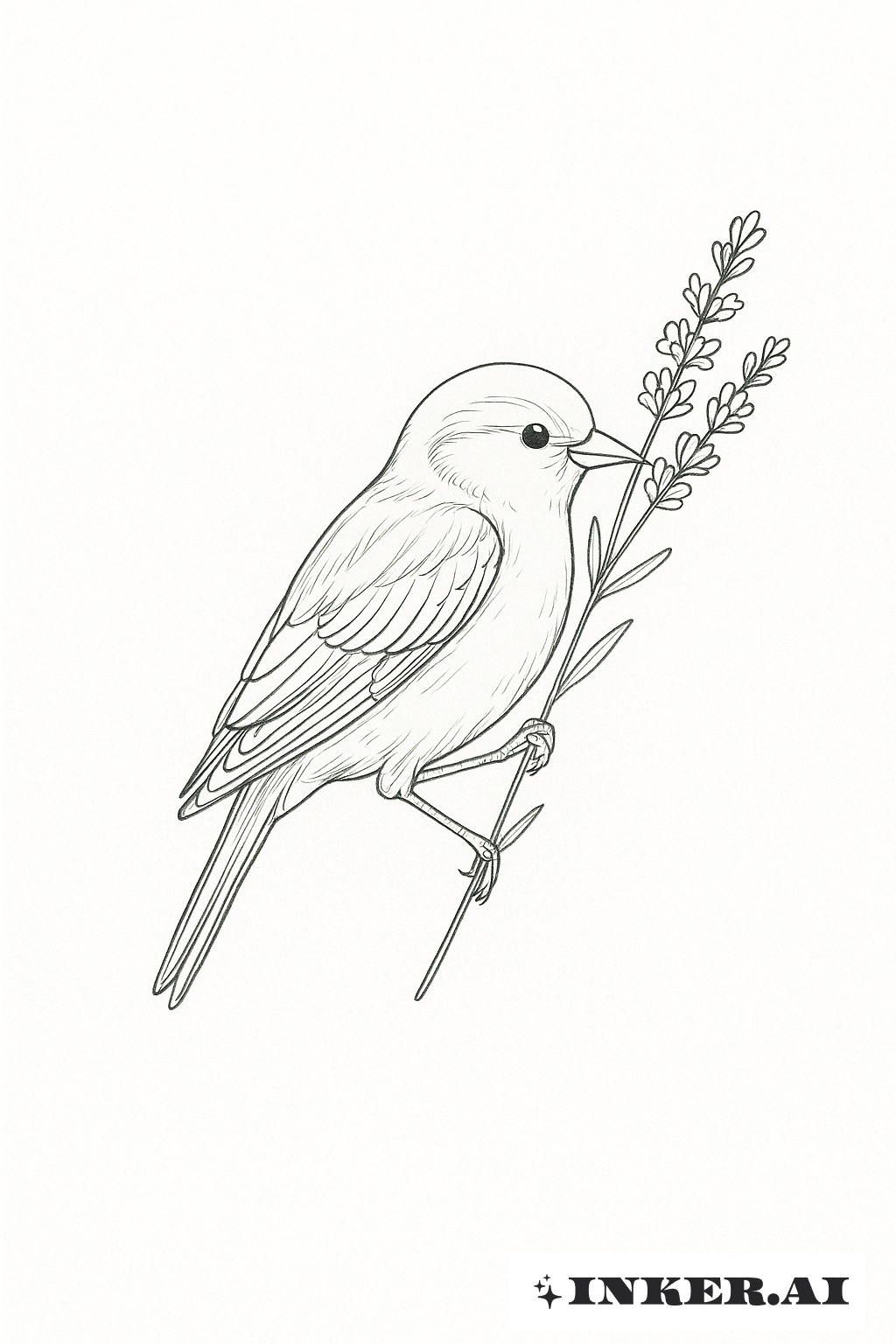 Sparrow With A Lavender Sprig