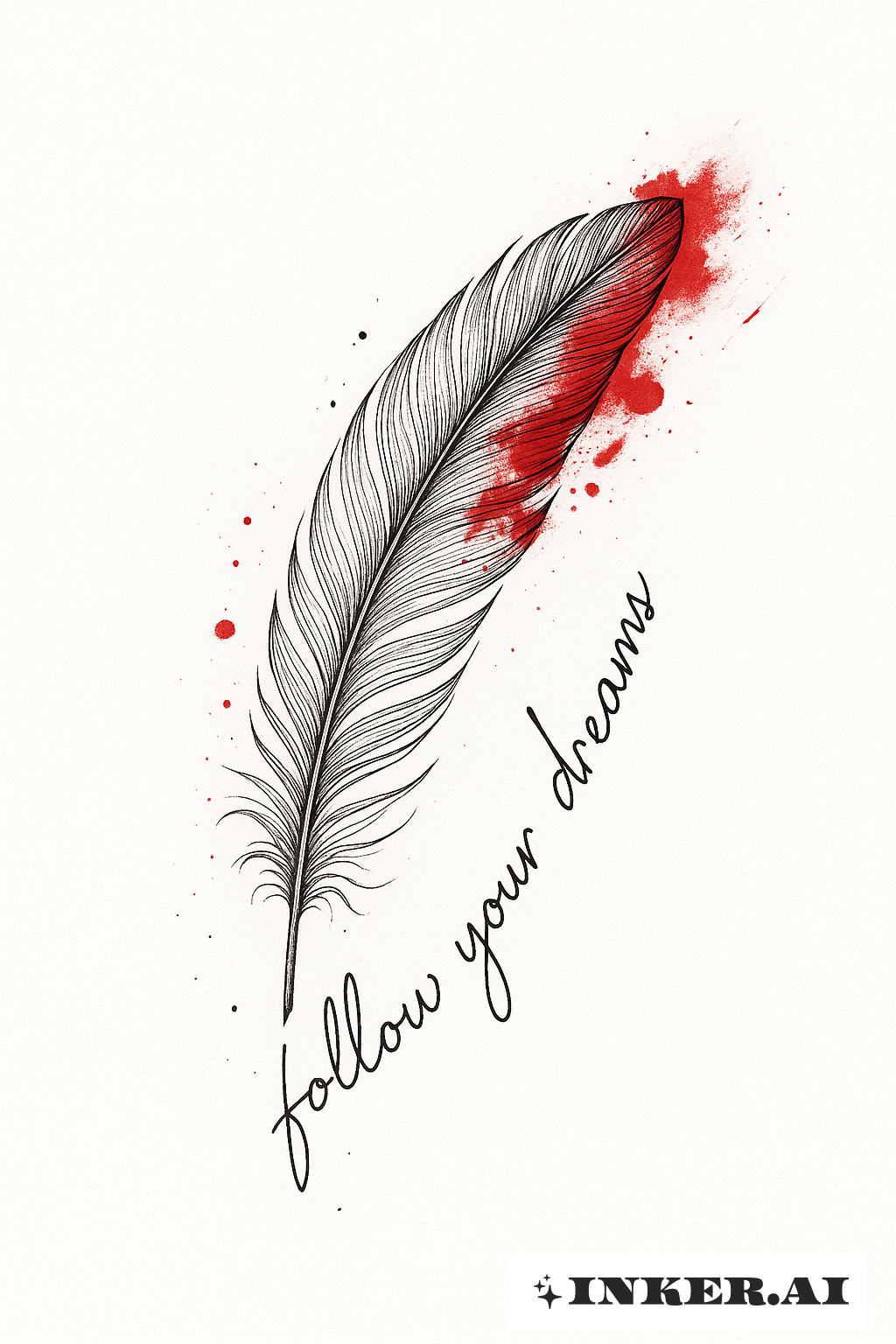 Plume de Corbeau avec Texte Style Trash Polka