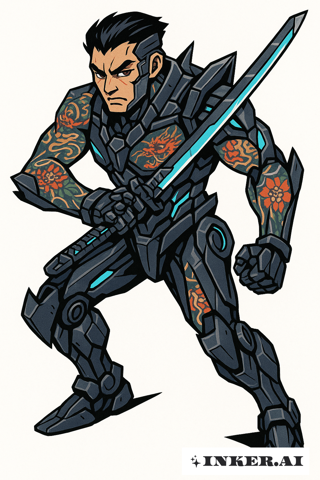 Yakuza Mécanique avec un Bras Katana