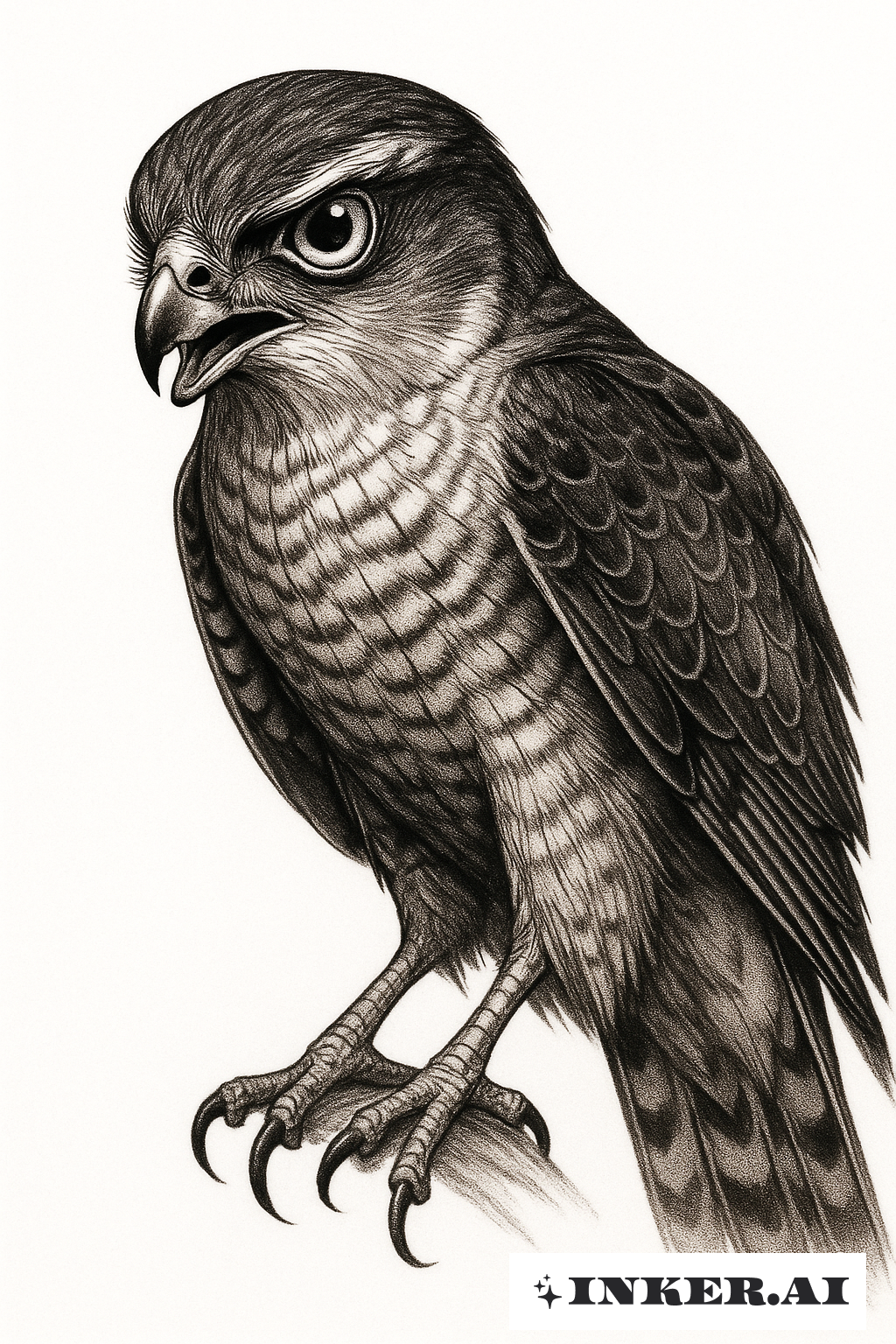 The Fierce Gaze Of A Sparrow Hawk