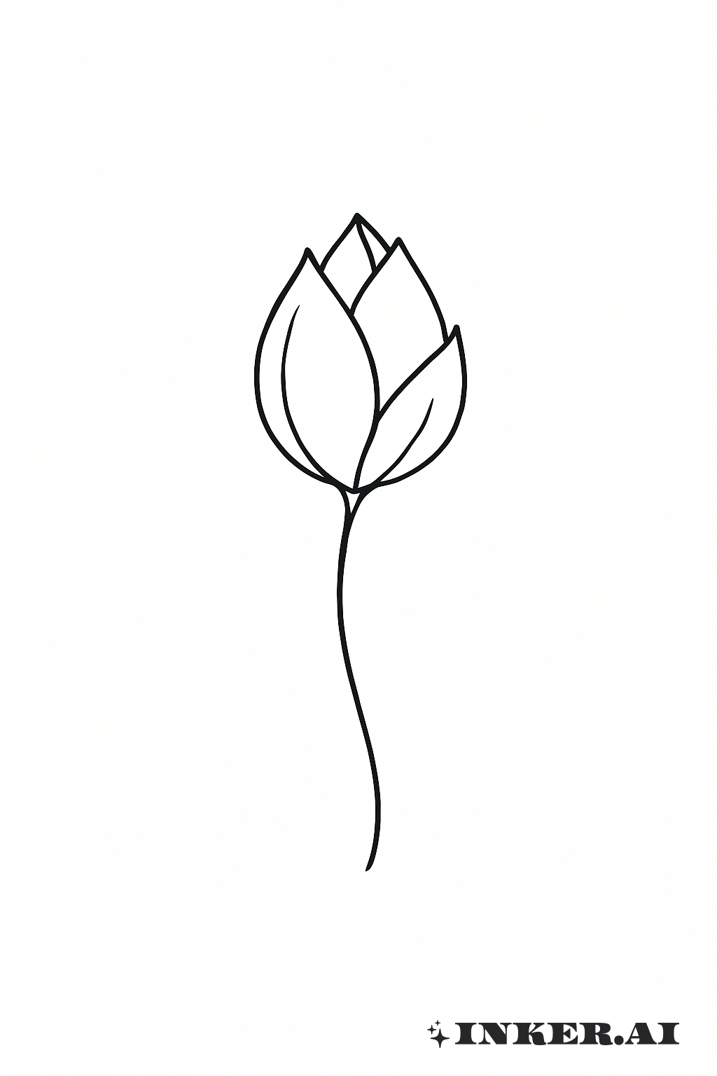 Lotus Flower Bud and Stem
