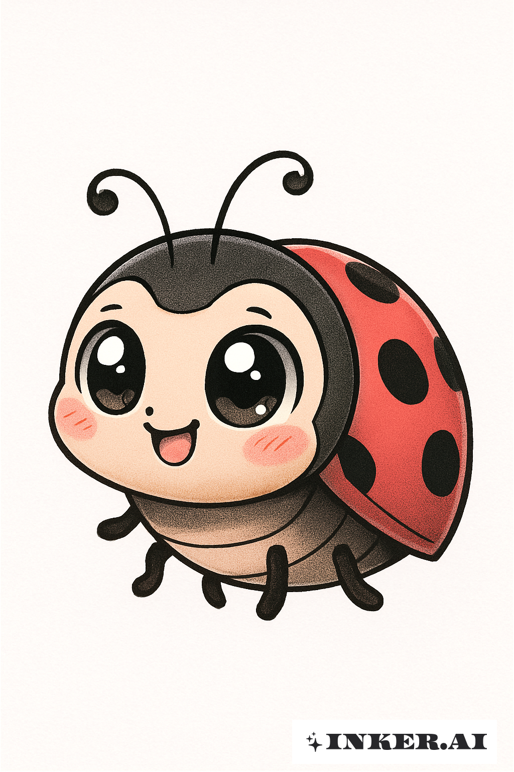 かわいいてんとう虫ときらきらした目